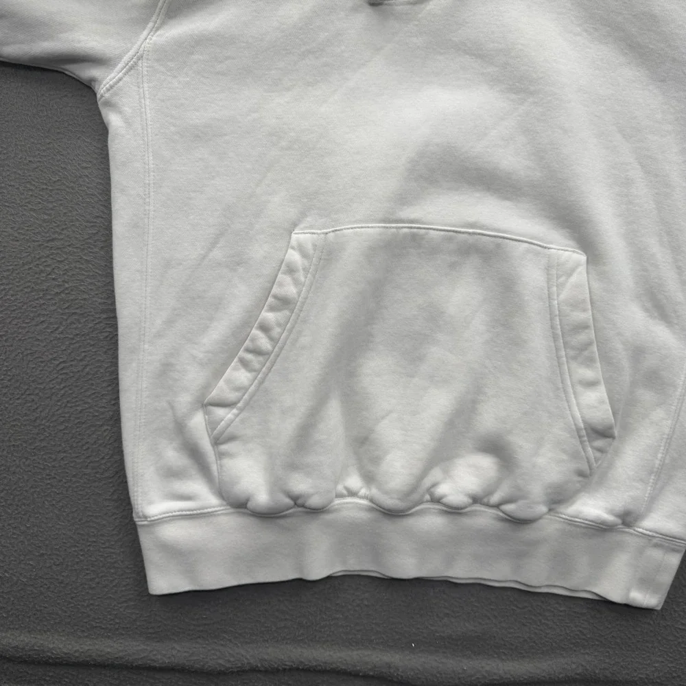 Nike Hoodie Mens Small White Just Do It Back Graphic Pullover Fleece Sweatshirt